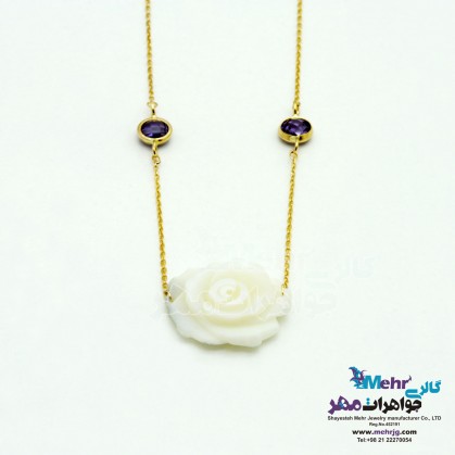 Gold Necklace - Flower shell Design-MM0793